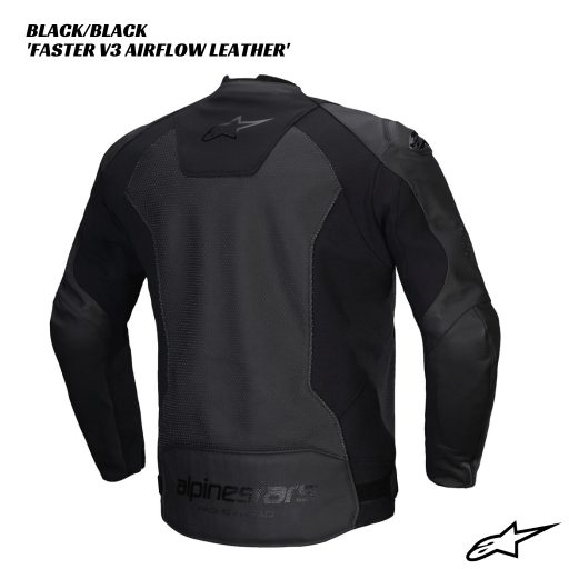 Alpinestars Faster V3 Leather Airflow Jacket - BLACK/BLACK