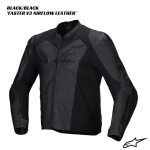 Alpinestars Faster V3 Leather Airflow Jacket - BLACK/BLACK