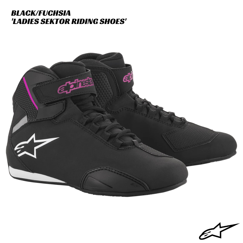 Alpinestars Ladies Stella Sektor Riding Shoes - BLACK/FUCHSIA