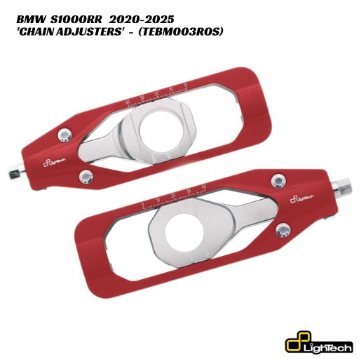 LighTech Billet Chain Adjusters - TEBM003ROS - RED - BMW S1000RR 2020-2025