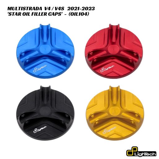 LighTech Billet Oil Filler Cap STAR - OIL104 - Ducati Multistrada V4 / V4S 2021-2023