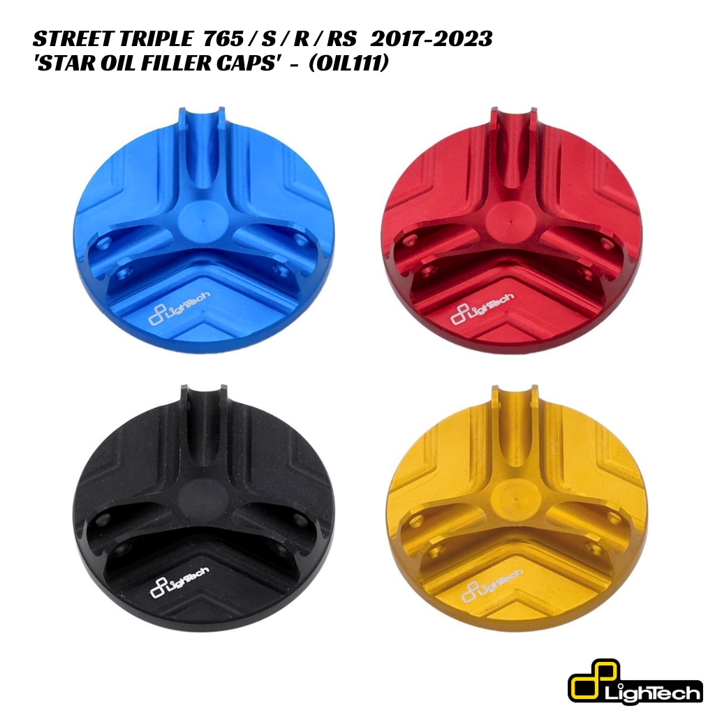 LighTech Billet Oil Filler Cap STAR - OIL111 - Triumph Street Triple 765 / S / R / RS 2017-2023