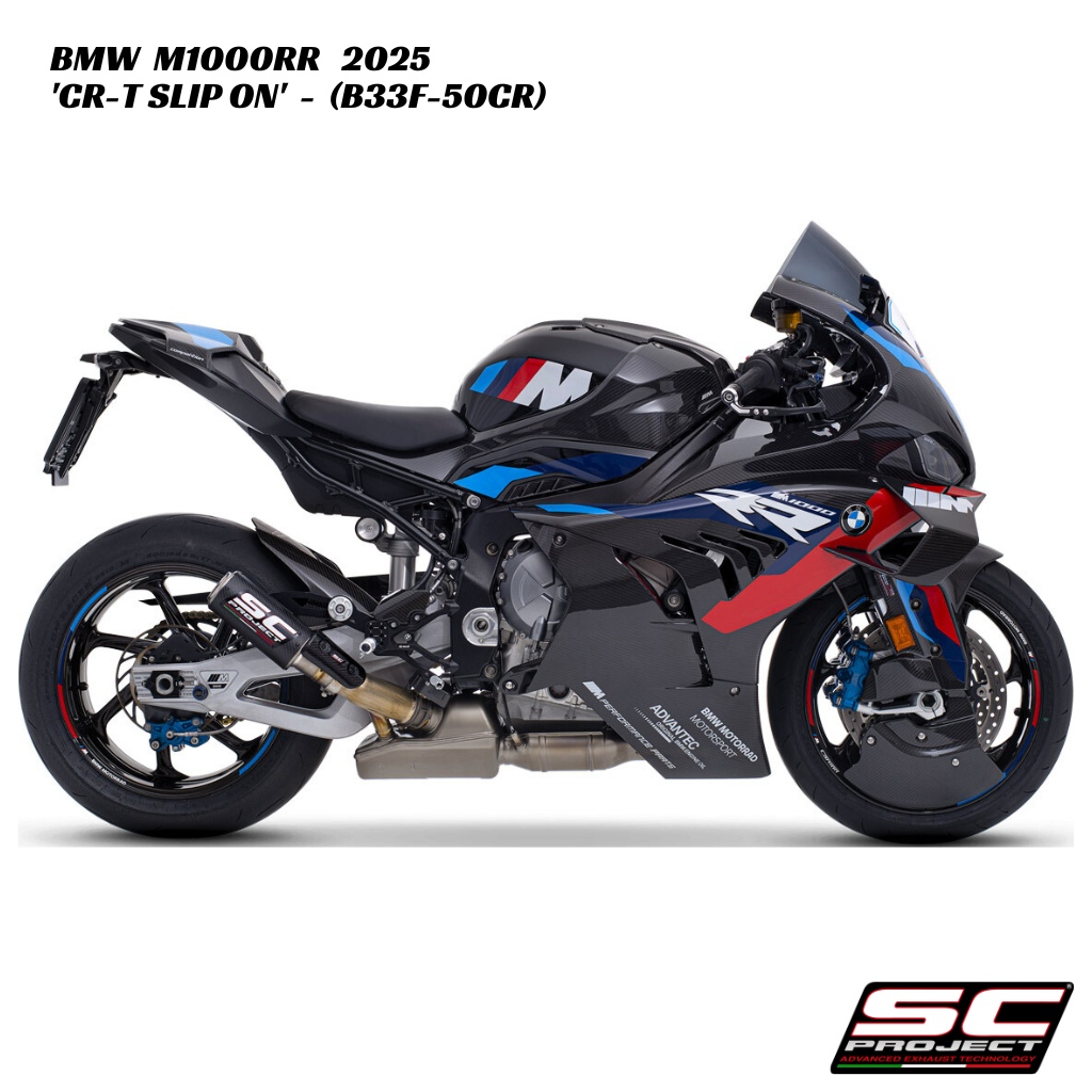 SC-Project CR-T Carbon Fiber Slip-On - B33F-50CR - BMW M1000RR 2025