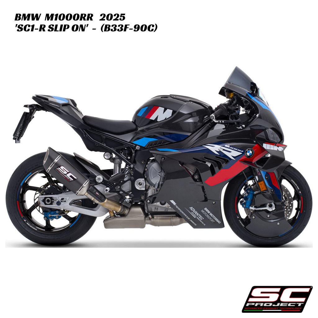SC-Project SC1-R Carbon Fiber Slip-On - B33F-90C - BMW M1000RR 2025