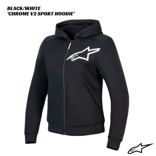 Alpinestars Ladies Stella Chrome V2 Sport Hoodie - BLACK/WHITE