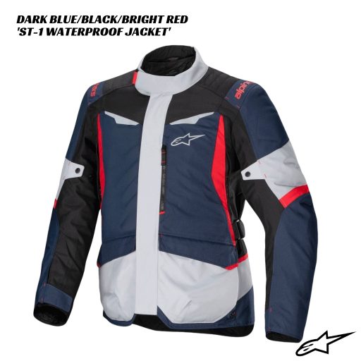 Alpinestars ST-1 Waterproof Jacket - DARK BLUE/BLACK/BRIGHT RED
