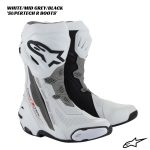 Alpinestars Supertech R Vented Boots - WHITE/MID GREY/BLACK