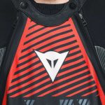 Dainese AUDAX D-ZIP 1PC Leather Suit - BLACK/RED-FLUO/ANTHRACITE