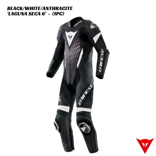 Dainese LAGUNA SECA 6 1PC Leather Suit - BLACK/WHITE/ANTHRACITE