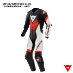 Dainese LAGUNA SECA 6 1PC Leather Suit - BLACK/WHITE/RED-FLUO