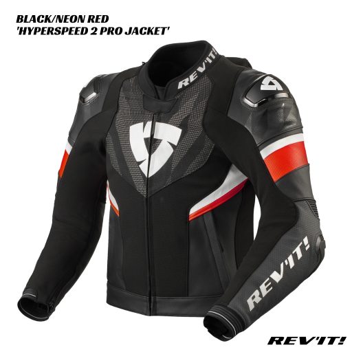 Revit Hyperspeed 2 PRO Leather Jacket - BLACK/NEON RED