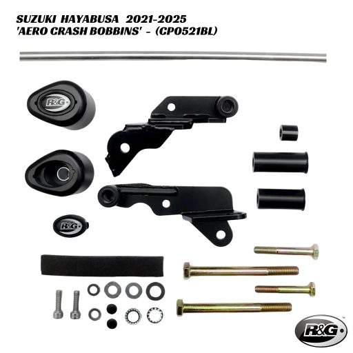 R&G Aero Crash Bobbins - NON DRILL - CP0521BL - Suzuki Hayabusa 2021-2025