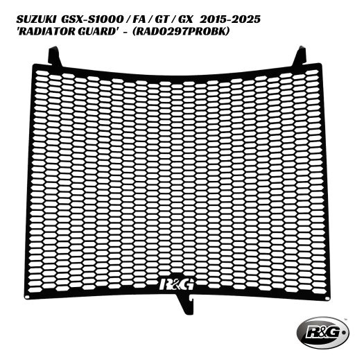 R&G PRO Radiator Guard - RAD0297PROBK - Suzuki GSX-S1000 / FA / GT / GX 2015-2025