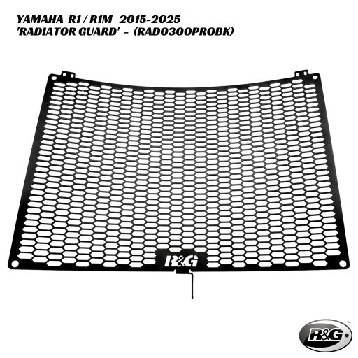 R&G PRO Radiator Guard - RAD0300PROBK - Yamaha R1 / R1M 2015-2025