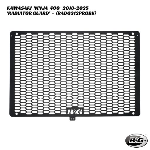 R&G Racing PRO Radiator Guard - RAD0312PROBK - Kawasaki Ninja 400 2018-2025