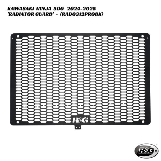 R&G Racing PRO Radiator Guard - RAD0312PROBK - Kawasaki Ninja 500 2024-2025