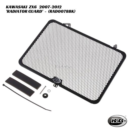 R&G Racing Radiator Guard - RAD0078BK - Kawasaki ZX6 2007-2012