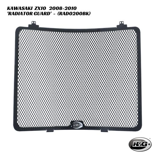 R&G Racing Radiator Guard - RAD0200BK - Kawasaki ZX10 2008-2010