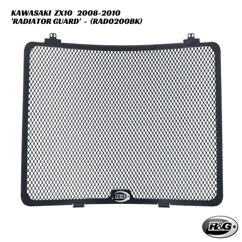 R&G Racing Radiator Guard RAD0200BK Kawasaki ZX10 2008-2010 R&G Racing Radiator Guard - RAD0200BK - Kawasaki ZX10 2008-2010