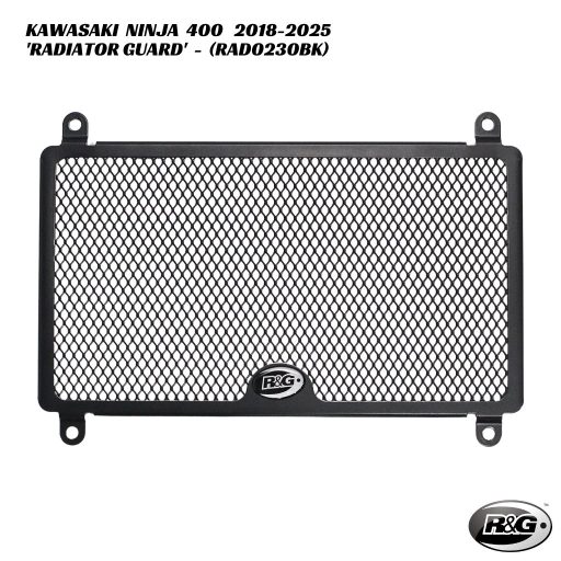 R&G Racing Radiator Guard - RAD0230BK - Kawasaki Ninja 400 2018-2025