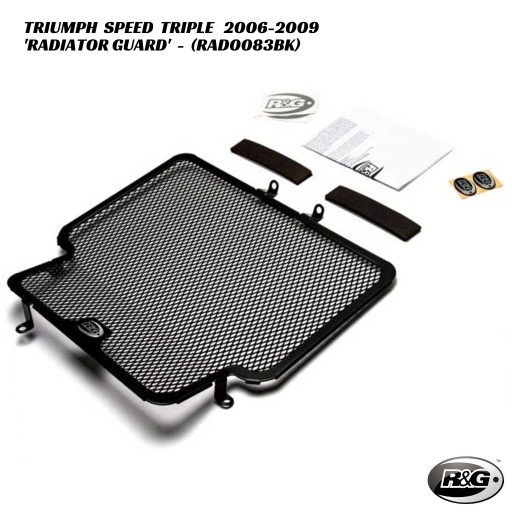 R&G Racing Radiator Guard - RAD0083BK - Triumph Speed Triple 2006-2009