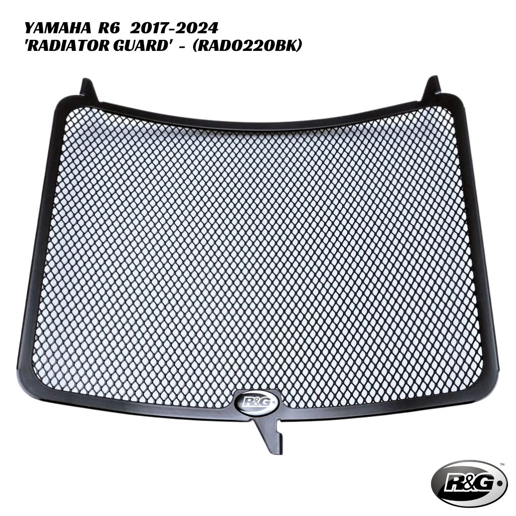 R&G Racing Radiator Guard RAD0220BK Yamaha R6 2017-2024 R&G Racing Radiator Guard - RAD0220BK - Yamaha R6 2017-2024