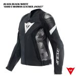 Dainese AVRO 5 Womens Leather Jacket - BLACK/BLACK/WHITE