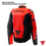 Dainese Iperattiva Leather-Tex Jacket - RED-FLUO/BLACK