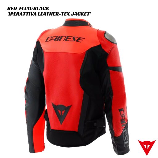Dainese Iperattiva Leather-Tex Jacket - RED-FLUO/BLACK