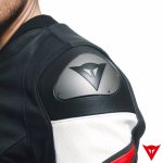Dainese AVRO 5 Leather Jacket - BLACK/RED-LAVA/WHITE
