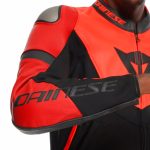 Dainese Iperattiva Leather-Tex Jacket - RED-FLUO/BLACK